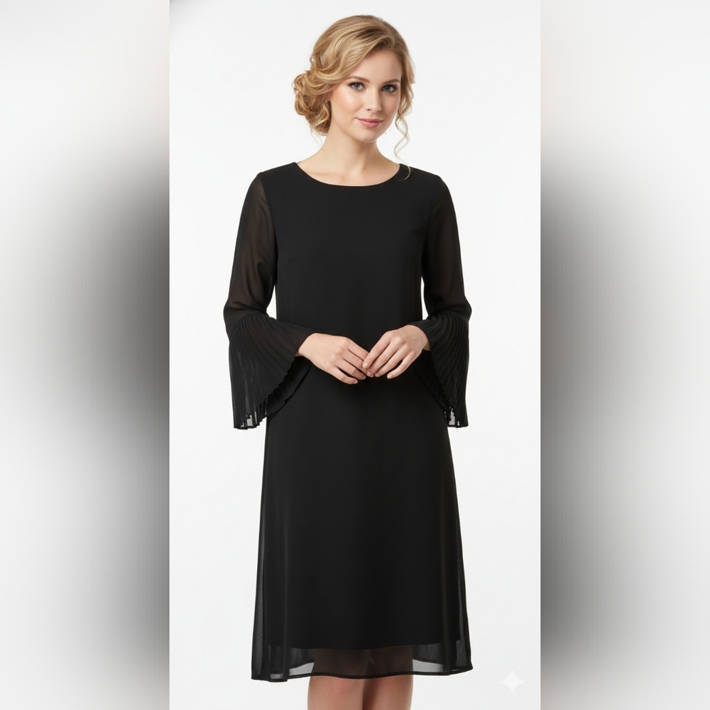 Sandra Darren Black Long Sleeve Dress Size 14